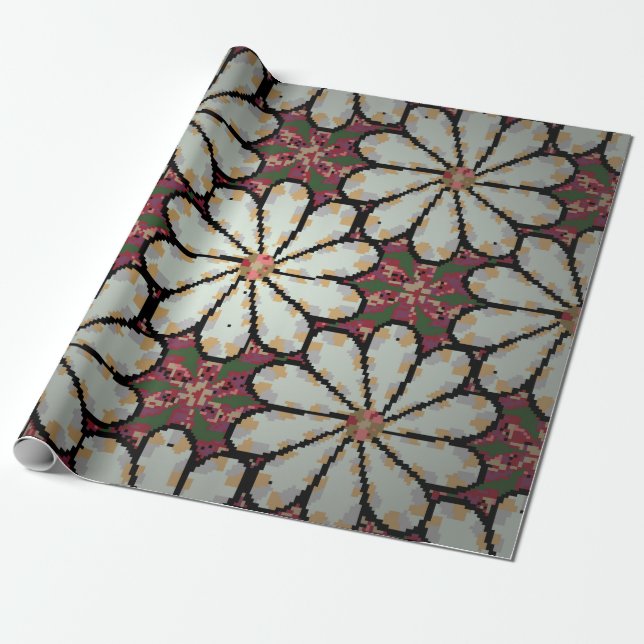 Motley illustration. Small colourful flowers. Spri Wrapping Paper (Unrolled)
