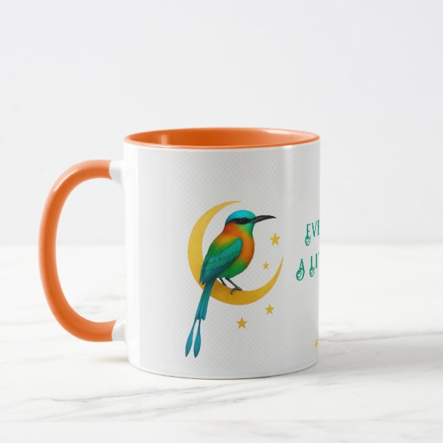 Motmot à tête Turquoise sur Mug Croissant Or (Gauche)