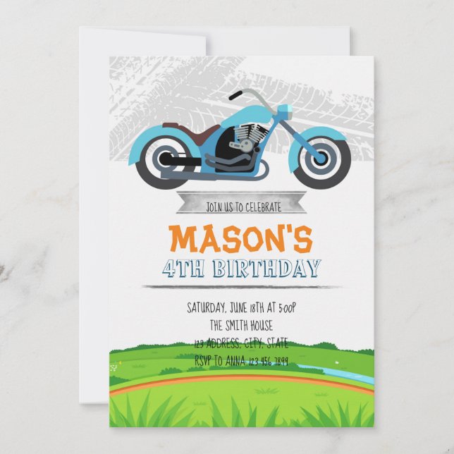 Moto Anniversaire invitation (Devant)