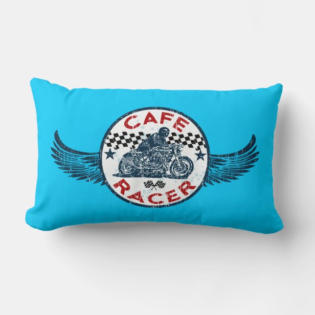 Moto Cafe racer Lumbar Pillow (Front)