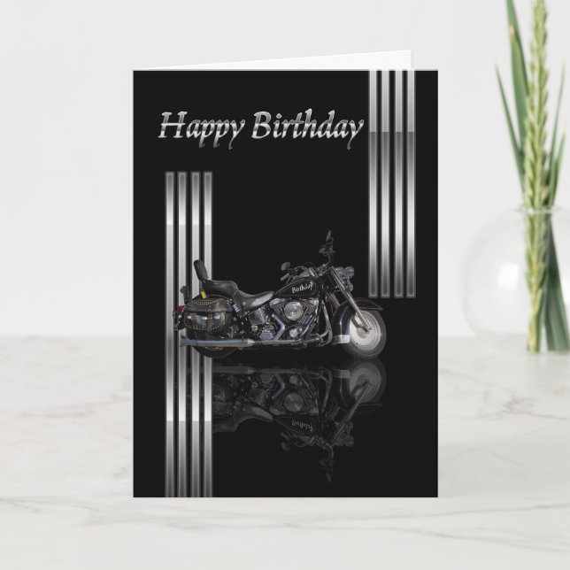 Moto carte d'anniversaire Metallic (Devant)
