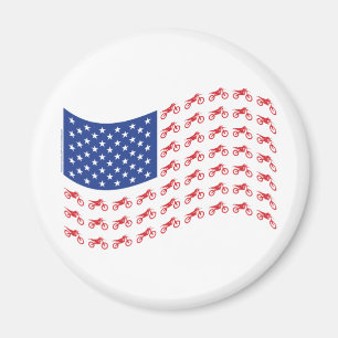 mOTO-cROSS-fLAG-wAVE Magnet