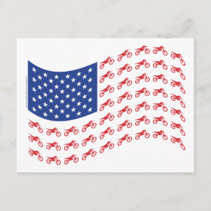 mOTO-cROSS-fLAG-wAVE Postcard