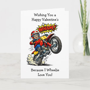 Moto Cross Wheelie Love You   Valentine's Day Card