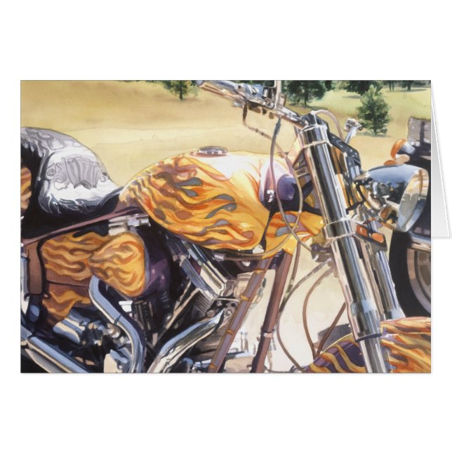 Moto de "EL Diablo" dans l'aquarelle de désert (Devant horizontal)