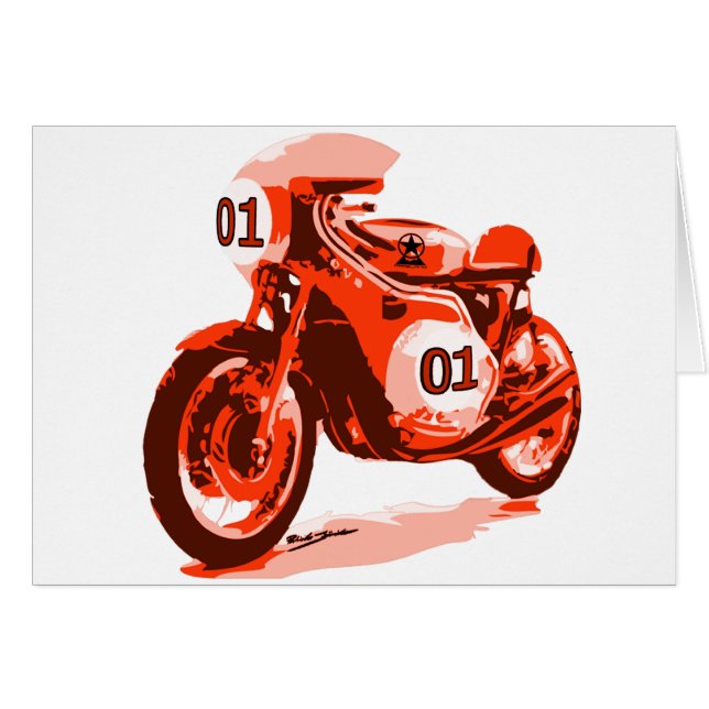 Moto de emballage vintage rouge (Devant horizontal)