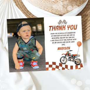 Moto Dirt Vélo Anniversaire Photo Carte de remerci