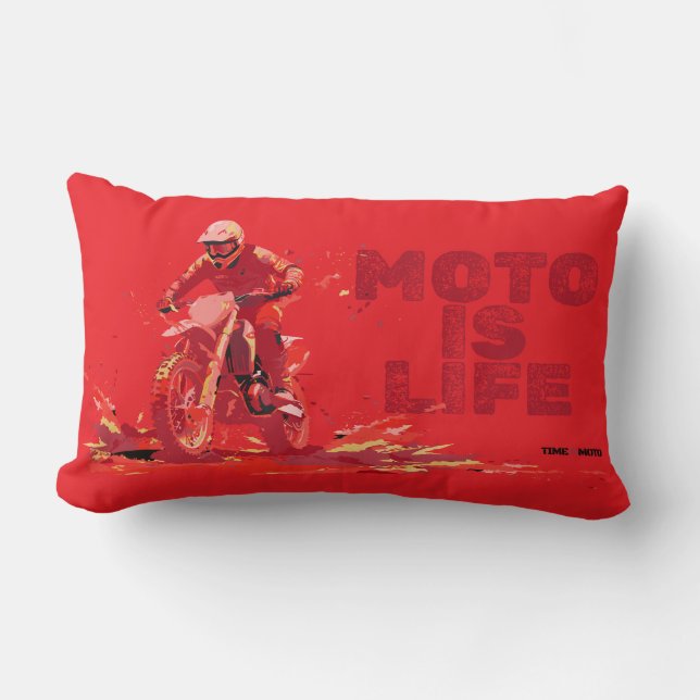 Moto Is Life Throw Pillow (Front)