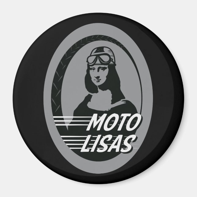 Moto Lisas Arrondi Magnet (différentes tailles dis (Devant)