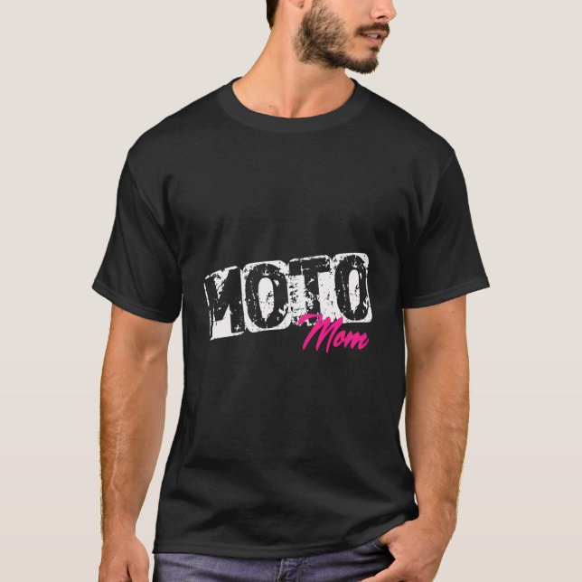 Moto Mom Dirt Bike Motocross Racing T-Shirt (Front)