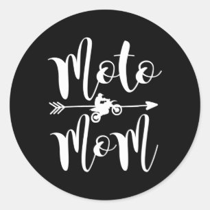 Moto Mom Motocross Dirtbike Classic Round Sticker