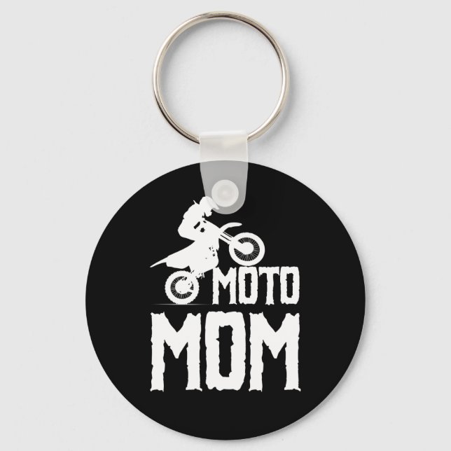 Moto Mom Motorcross Keychain (Front)
