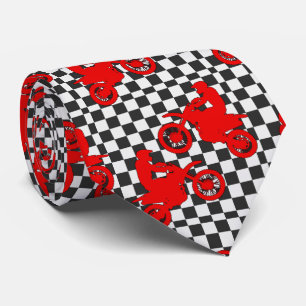 Moto Motocross Racing Check Drapeau cravate