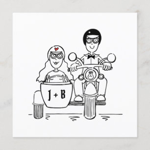Moto personnalisée et Faire-part de mariage Sideca