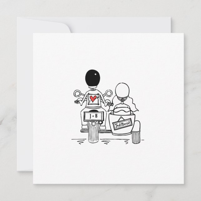 Moto personnalisée et Faire-part de mariage Sideca (Devant)