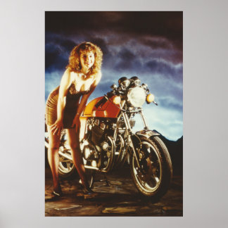 Moto Pinup Girl Grand Poster