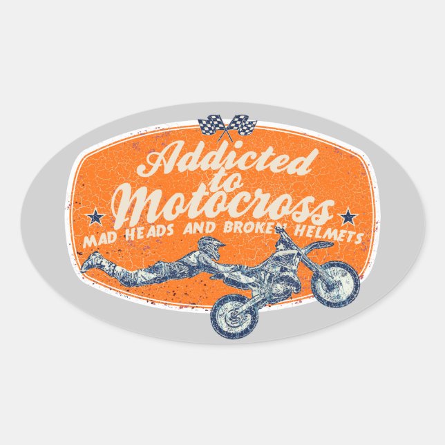 Moto racing oval sticker (Front)