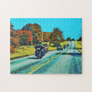 Moto Rider Biker Road Trier Art Puzzle