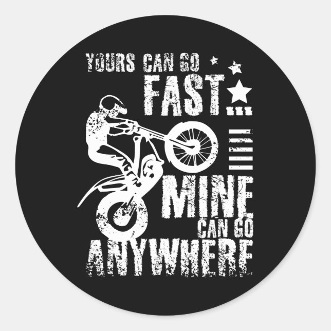 Moto trial bike classic round sticker (Front)