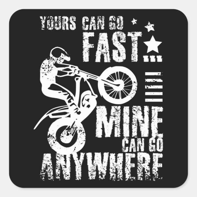 Moto trial bike square sticker (Front)