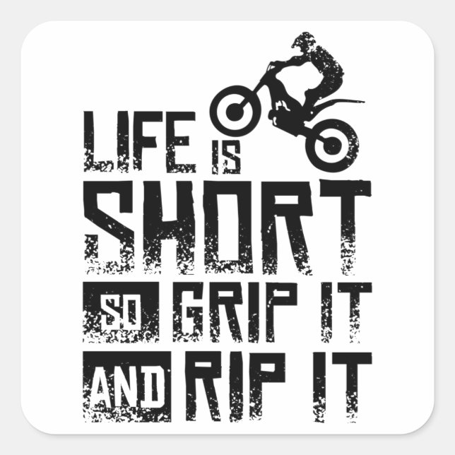 Moto Trial Bike Square Sticker (Front)