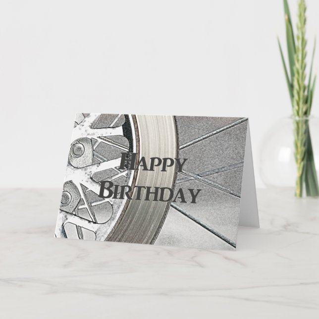 Moto Wheel Bonne Carte Anniversaire (Devant)