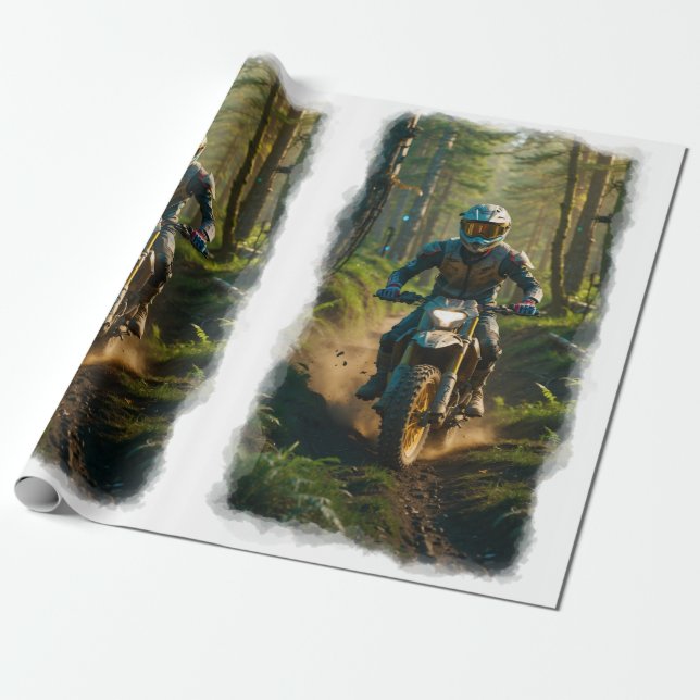 Moto-xing - Motocross Racers   Wrapping Paper (Unrolled)