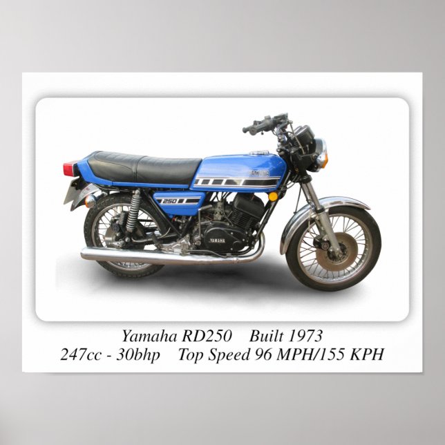 Moto Yamaha RD250 - Poster d'impression de taille  (Devant)
