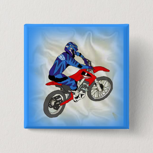 Motocross 201 2 inch square button (Front)
