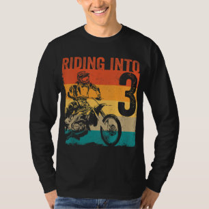 Motocross 3 Years Old Dirt Bike 3rd Birthday Party T-Shirt