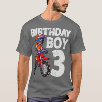 Motocross 3rd Birthday Kids MX 3 Year Old Dirt Bik T-Shirt