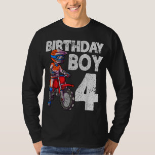 Motocross 4th Birthday Kids MX 4 Year Old Dirt Bik T-Shirt