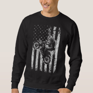 Motocross 4th Of July Cool Dirt Bike American Flag Sweatshirt