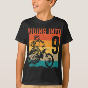 Motocross 9 Years Old Dirt Bike 9th Birthday Party T-Shirt