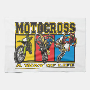 Motocross A Way of Life Kitchen Towel