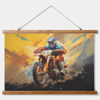 Motocross Action Sport Painting Abstract Art Decor