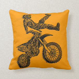 Motocross addict throw pillow