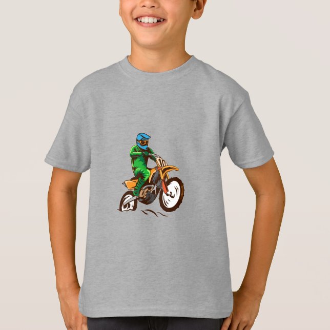 Motocross American Flag Dirt Bike Baby T-Shirt (Front)