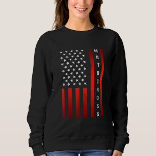 Motocross American Flag Dirt Track Racing 1 Sweatshirt