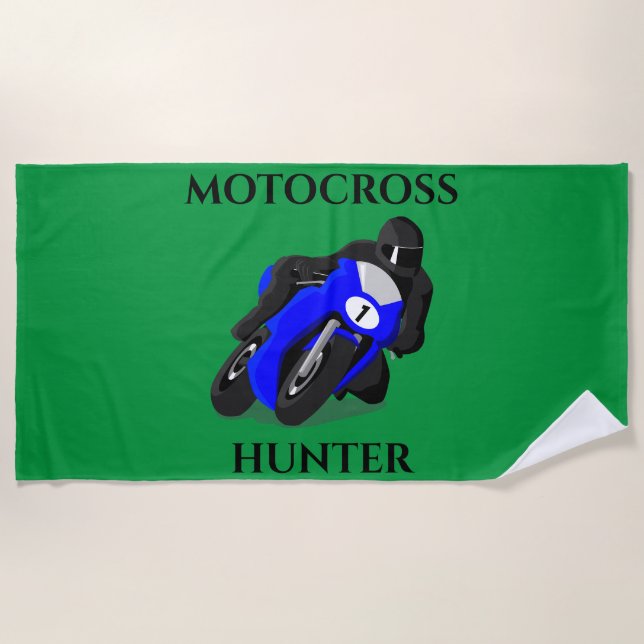 MOTOCROSS beach towel. Towel (Front)