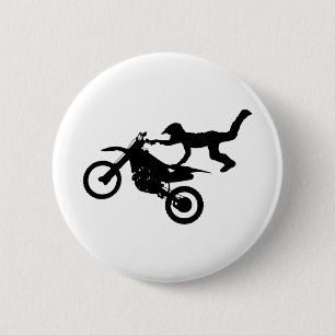 Motocross Bike 2 Inch Round Button