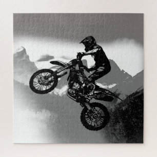 Motocross Biker - Rocky Mountains    Jigsaw Puzzle