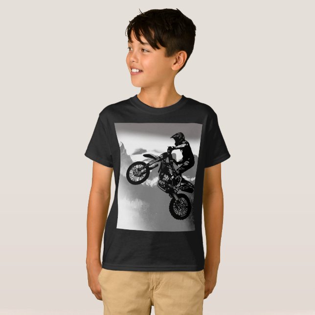 Motocross Biker - Rocky Mountains   T-Shirt (Front Full)