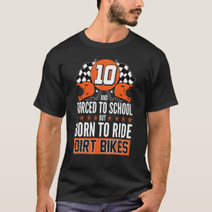 Motocross Birthday 10th MX Dirt Bike Rider 10 Year T-Shirt
