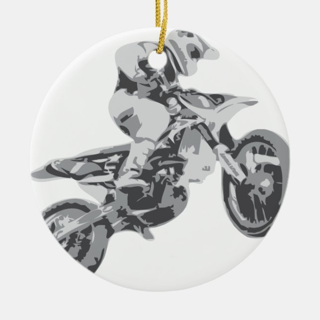 Motocross Ceramic Ornament (Front)