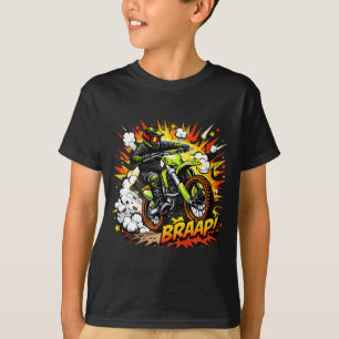 Motocross Comic Burst Dirt Bike Rider T-Shirt
