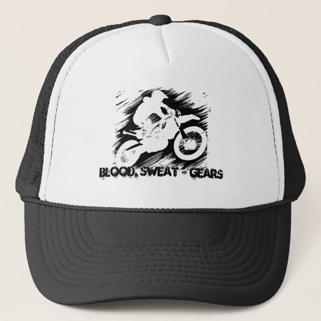 Motocross Competitive Sport Motorcycle Racing Trucker Hat (Front)