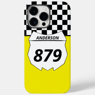 Motocross Custom Dirt Bike Number Plate on Yellow Case-Mate iPhone 14 Pro Max Case