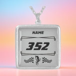 Motocross Custom Number and Name Silver Plated Necklace<br><div class="desc">Show off your love for motocross with our Custom Number and Name Silver Plated Necklace. Our high-quality and durable necklace is a perfect accessory for any motocross enthusiast. Get yours now and make a statement!</div>