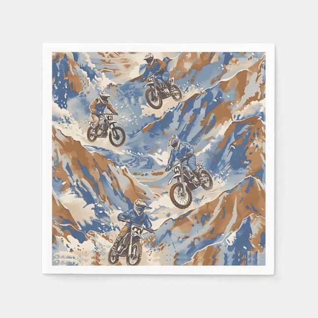Motocross Dirt Bike Birthday Party Motorbike Napkin (Front)
